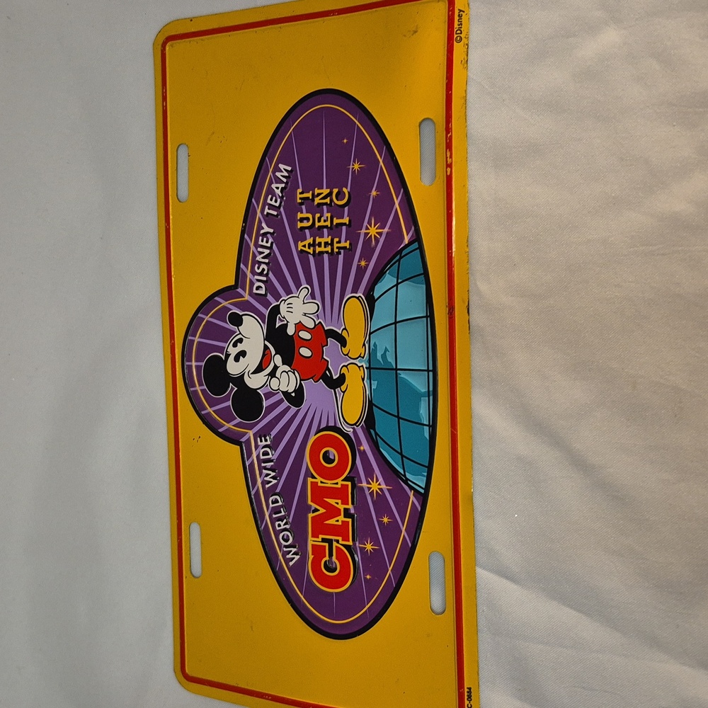 Disney CMO Collectable Car Tag Mickey Car Tag Yellow